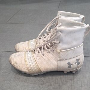 Under Armour White High-Top Football Cleats